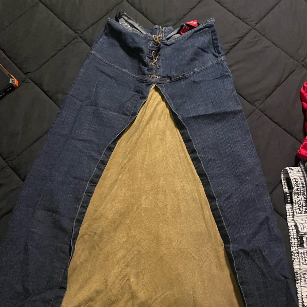 SOLO Jean skirt with Tan Accent